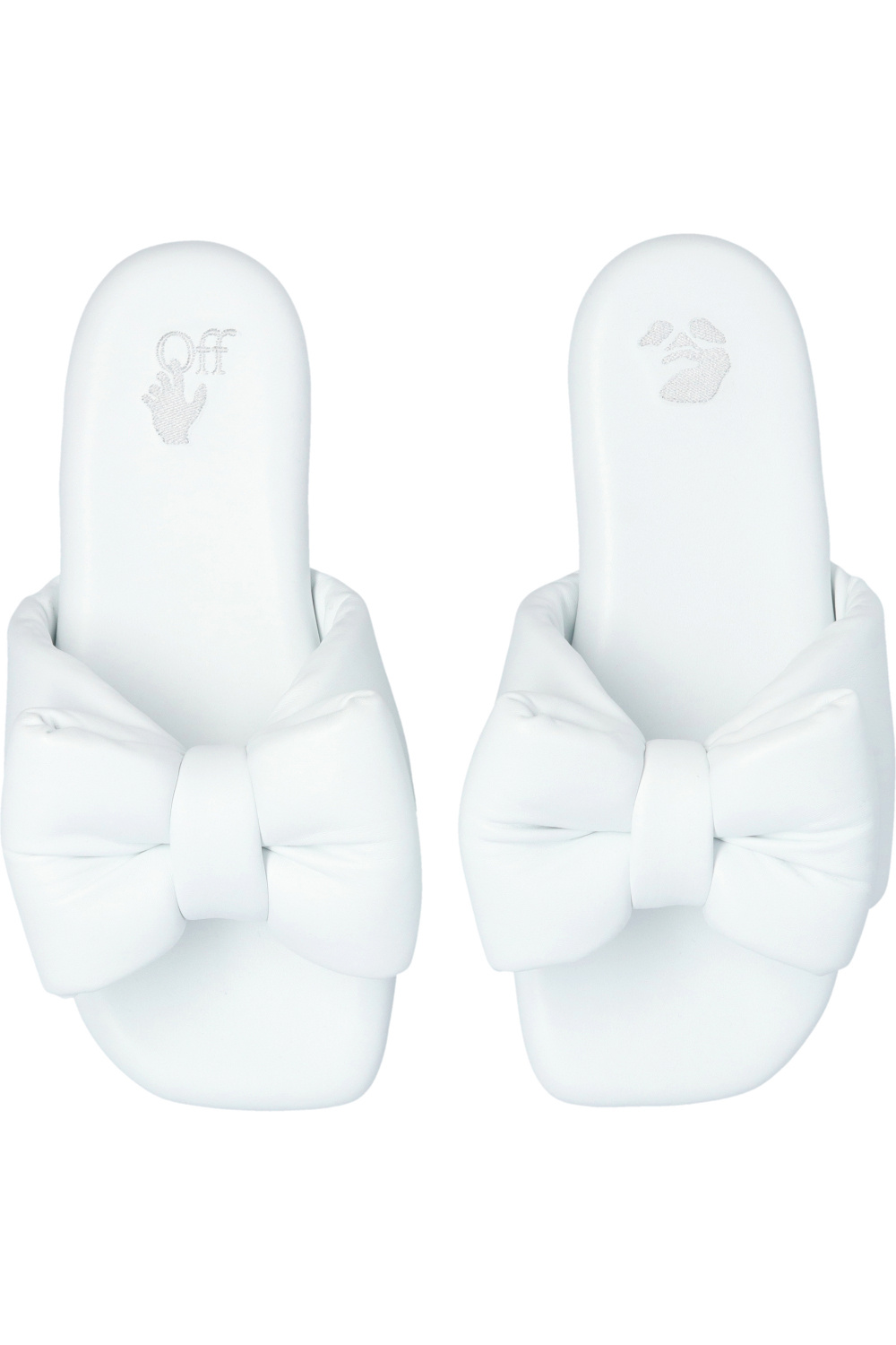 Extra Padded' slides with bow Off - SchaferandweinerShops